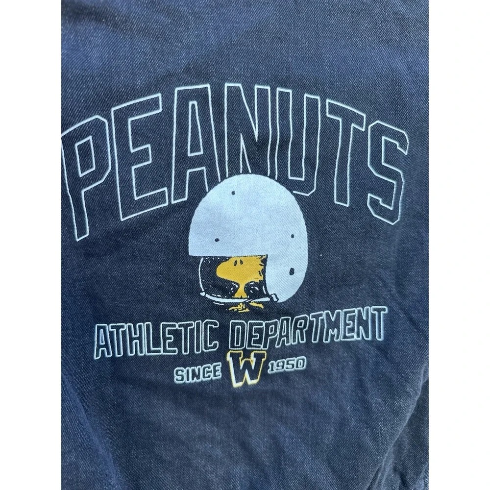 Zara Kids Peanuts Woodstock Denim Snap Jacket Size 4/5